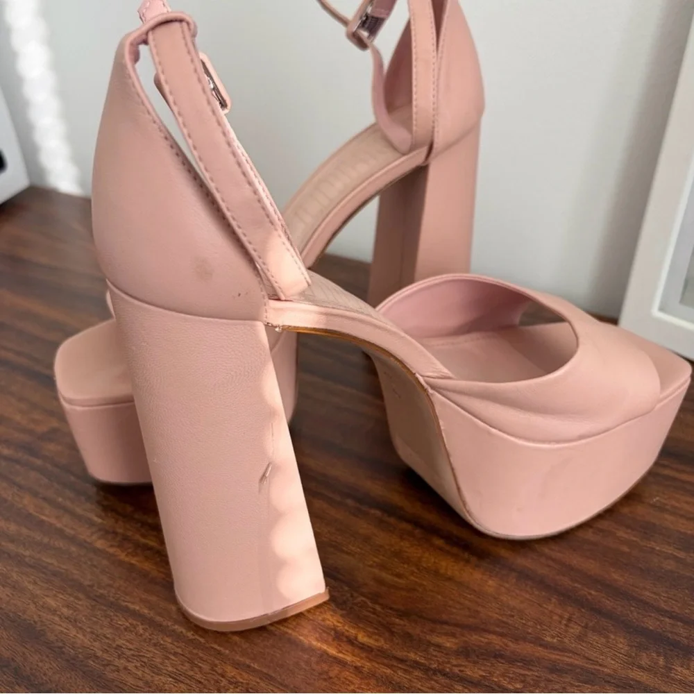 Schutz Platform Block Heel Sandals in Blush Pink size 7.5 - Picture 3 of 4
